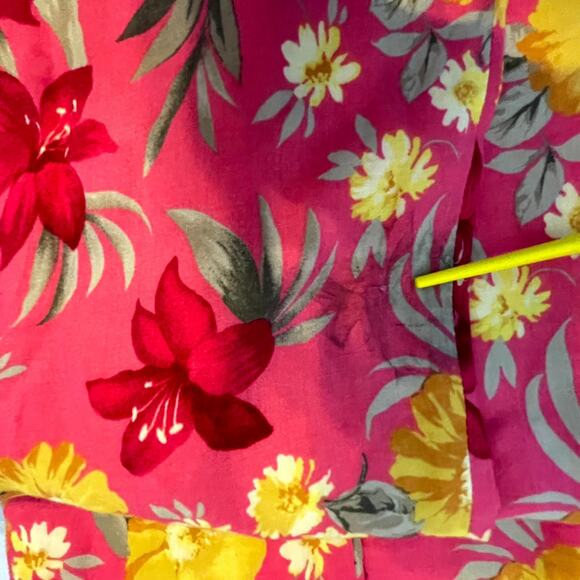 Vintage Ease Sport Shift Dress Womens 14 Pink Yellow Play Bright Boho Cheerful - Picture 5 of 6